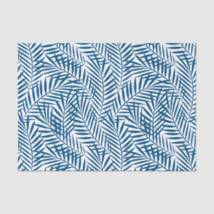 Tropical blue palm leaf tissue paper