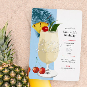 Tropical Blue Pina Colada Cocktail Birthday Party