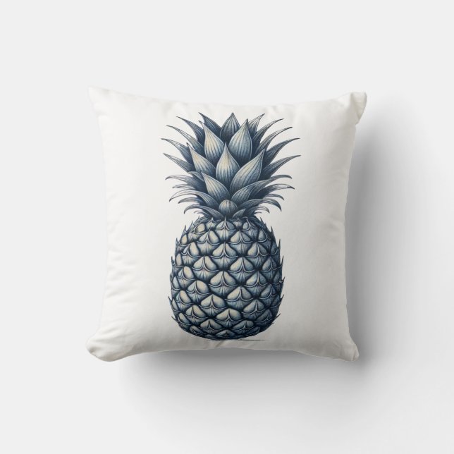Tropical Blue Pineapple Botanical  Cushion (Front)