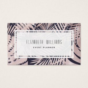 Tropical Blue Pink Event Planner Business Card
