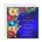 Tropical Blue Red Yellow Hibiscus floral Birthday