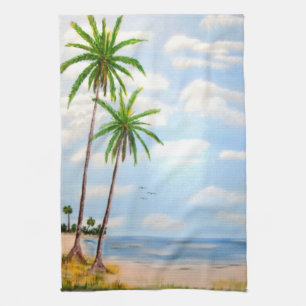 Tropical Blue Sky Tea Towel