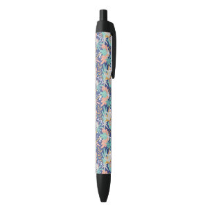 Tropical Blue Sloth Pattern Black Ink Pen