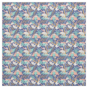 Tropical Blue Sloth Pattern Fabric