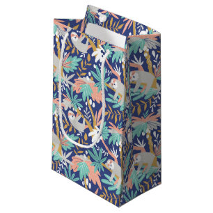Tropical Blue Sloth Pattern Small Gift Bag