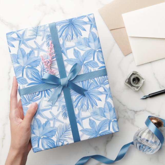 Tropical Blue Starfish Wrapping Paper (Gifting)