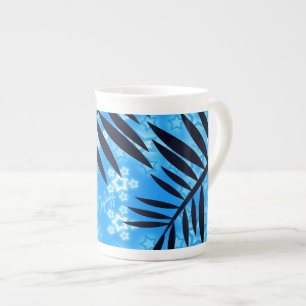 Tropical Blue Stars Bone China Mug