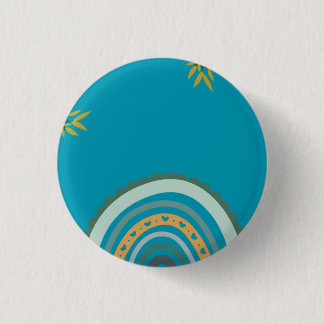Tropical blue teal 3 cm round badge