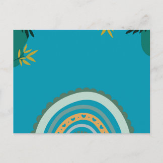 Tropical blue teal postcard