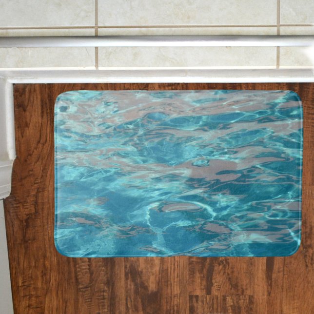 Tropical Blue Water Bath Mat (Creator Uploaded)