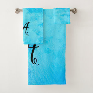 Tropical Blue Water Bath Towel Set