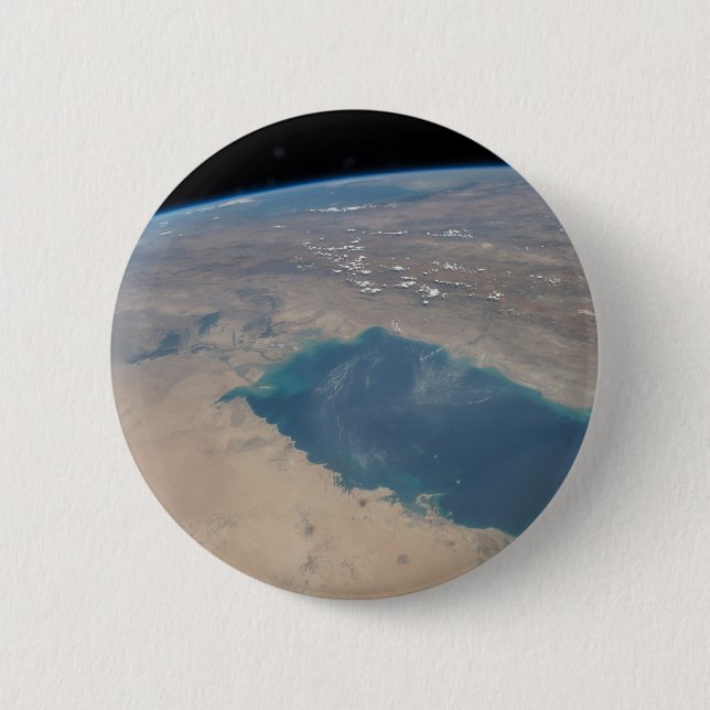 Tropical Blue Waters Of The Persian Gulf. 6 Cm Round Badge (Front)