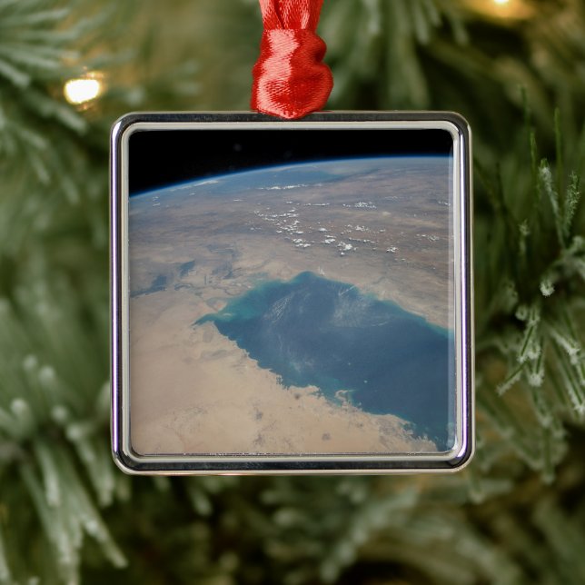 Tropical Blue Waters Of The Persian Gulf. Metal Ornament (Tree)