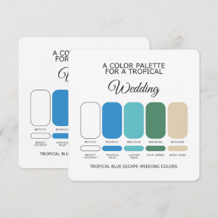 Tropical Blue Wedding Color Palette Card
