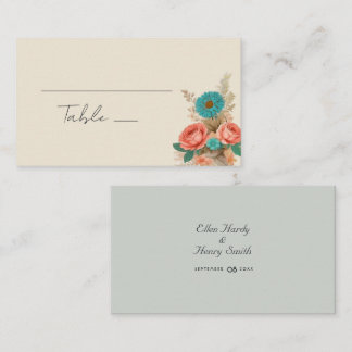 Tropical Blues & Greens Eco-Friendly Beach Wedding Place Card