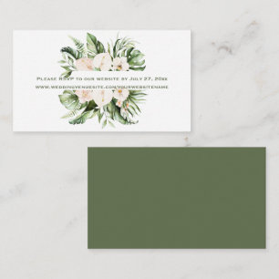 Tropical Blush Pink Floral RSVP to Website    Enclosure Card