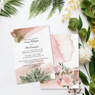 Tropical Blush Wedding Invitation