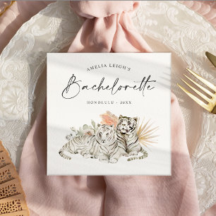 Tropical Boho Tigers Bachelorette Napkin