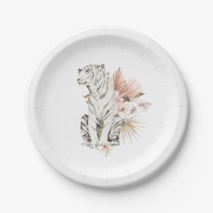 Tropical Boho Tigers Bachelorette Paper Plate