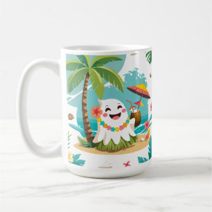 Tropical Boo – Aloha Kawaii Ghost Mug