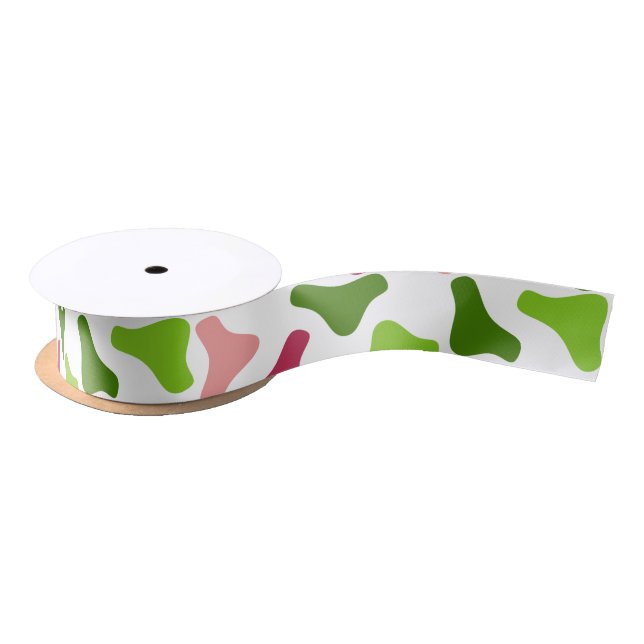 Tropical Boomerang Simple Pattern Ribbon Satin Ribbon (Spool)