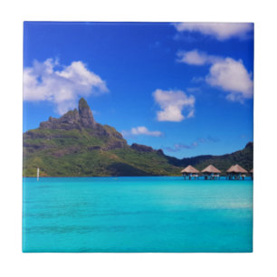 Tropical Bora Bora Scenic Island Vacation Ceramic Tile