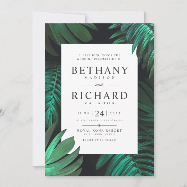 Tropical Botanic Wedding Invitation Set no.01 (Front)