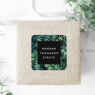 Tropical Botanical Business Name Square Sticker