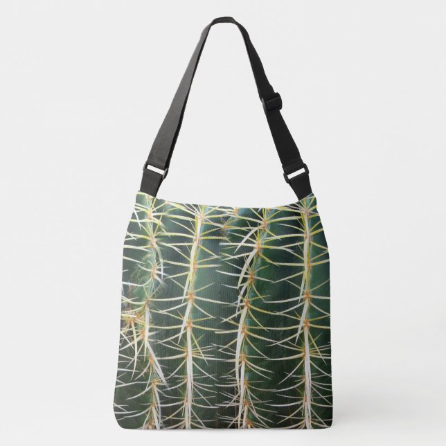 Tropical Botanical Cacti Needles Crossbody Bag (Front)