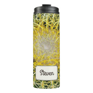 Tropical Botanical Cactus Photo any Name Thermal Tumbler