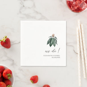 Tropical Botanical Custom Wedding Napkin