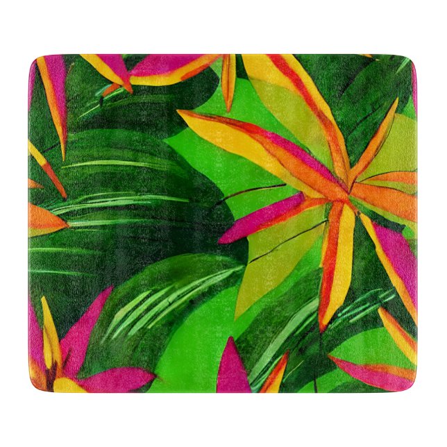 Tropical Botanical Cutting Board:nature's elegance Cutting Board (Front)