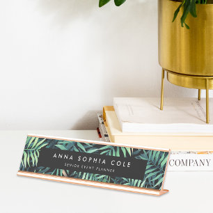 Tropical Botanical Desk Name Plate