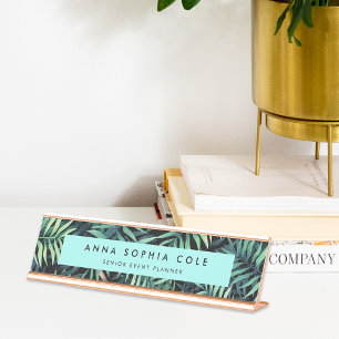Tropical Botanical Desk Name Plate
