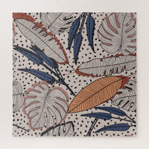 Tropical Botanical Fabric Vintage Illustration Jigsaw Puzzle