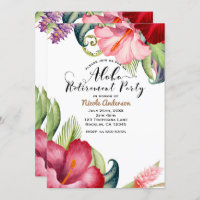 Tropical Botanical Floral Aloha Retirement Party