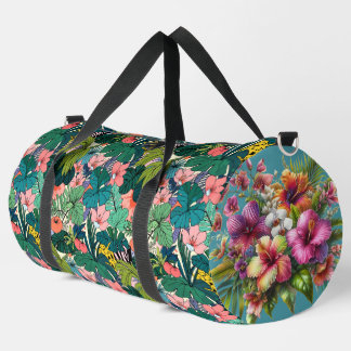 Tropical Botanical Floral Duffle Bag
