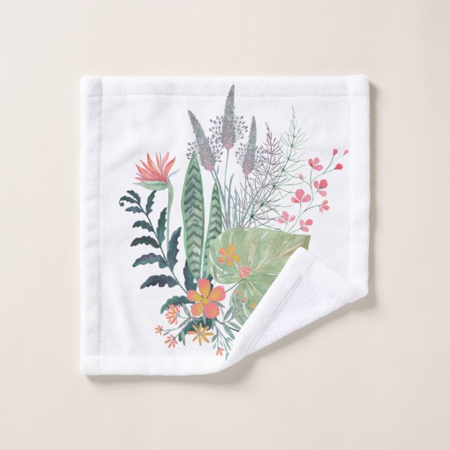 tropical Botanical floral personalised Wash Cloth (Wash Cloth)