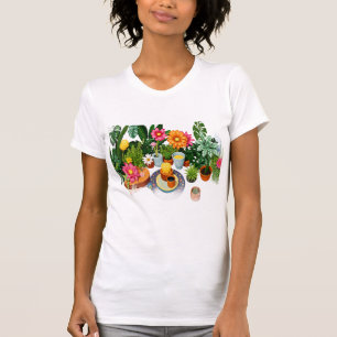 Tropical Botanical Garden Floral Collage – Colorfu T-Shirt