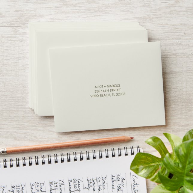 Tropical Botanical Garden Wedding  Envelope (Stacked)