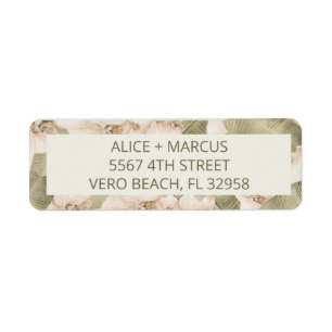 Tropical Botanical Garden Wedding Return Address Label