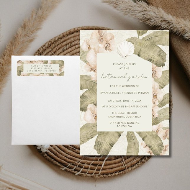 Tropical Botanical Garden Wedding Return Address Label (Creator Uploaded)