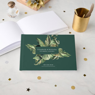 Tropical Botanical Greenery Wedding  Guest Book