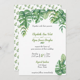 Tropical Botanical Greenery Wedding Invitation