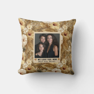Tropical Botanical Happy Mum Mother Day Coastal Cushion