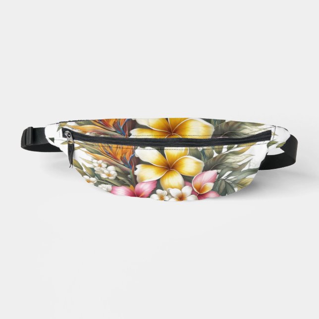 Tropical Botanical Hawaiian Theme Accessory Pouch Bum Bags (Front)