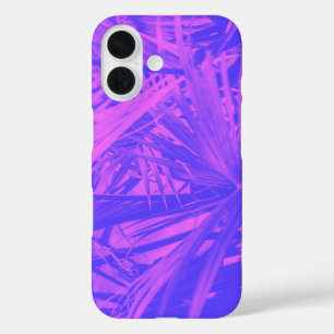 Tropical Botanical Leaf Ombre Purple Pink  iPhone 16 Case