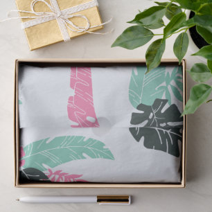 Tropical Botanical Leaf Pattern Tissue Paper