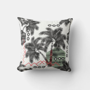 Tropical, Botanical, leaves , palm, tree, travel, Cushion