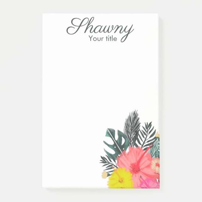 Tropical Botanical Makeup Artist Salon Beauty Post-it Notes (Front)